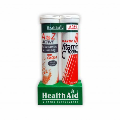 Health Aid Promo Pack A to Z Active & Βιταμίνη C 2x20 αναβράζουσες ταμπλέτες